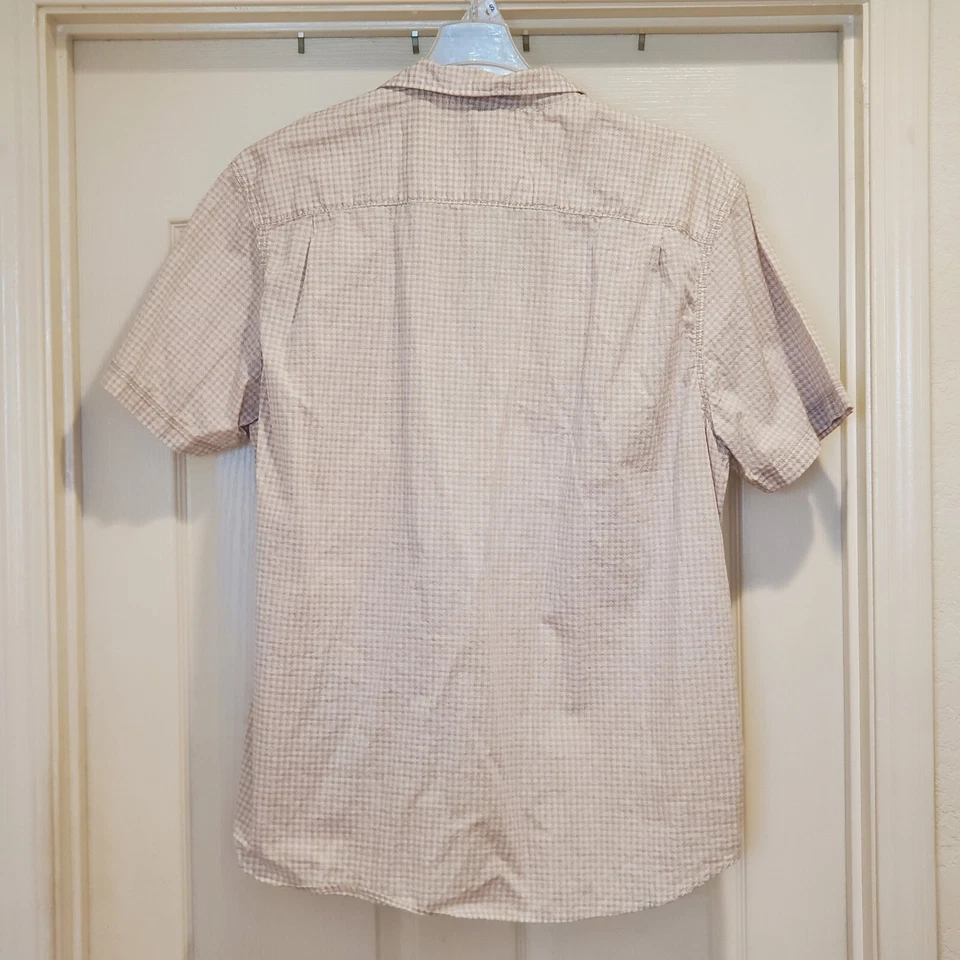 Camisa de club de ciprés para hombre talla XL blanco tostado a cuadros manga corta algodón en muy buen estado Foto 3 de 4