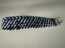 Key Fob Zig Zag Fabric Key Chain wristlet Wrist Lanyard Strap Key Ring
