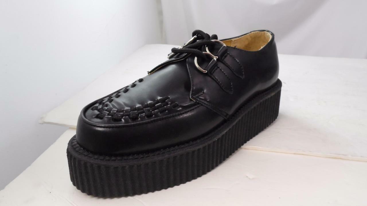 TUK ANARCHIC A6802 BLACK LEATHER 2" TALL 2 EYE CREEPERS UNISEX 9 11 NOS PUNK eBay