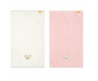 Steiff Handtuch 2er Pack silver pink + cloud dancer 30x50 cm