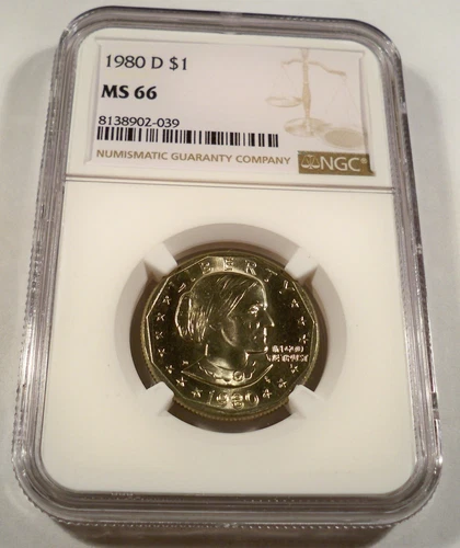 1980-D NGC MS66 SUSAN B ANTHONY DOLLAR $1 SBA MS 66