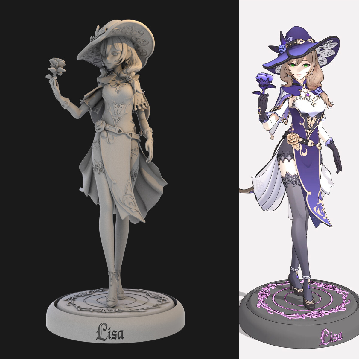Genshin Impact Lisa Minci GK Resin GARAGE KIT FIGURES Model In