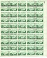 USPS #990 - 1950 3c National Capitol Sesquicentennial Sheet of 50 Stamps ST3514