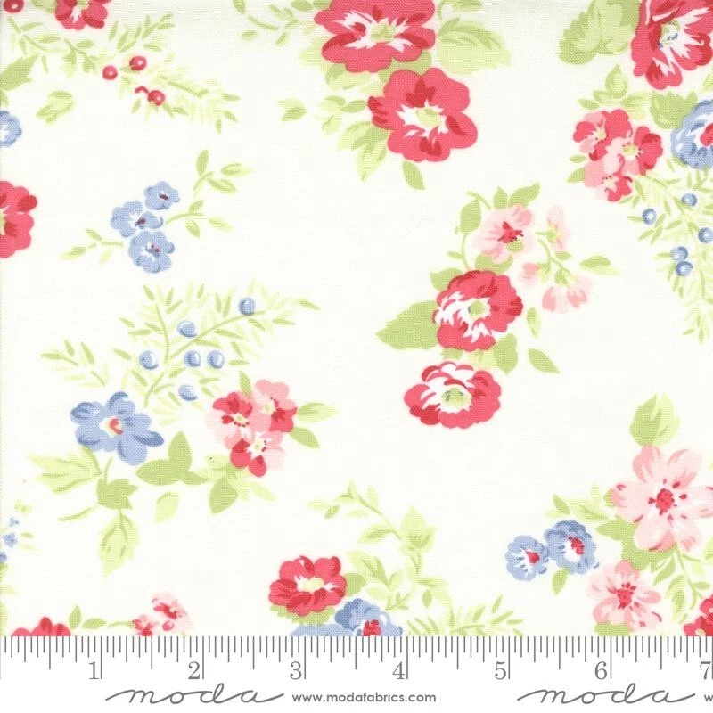 Hollyhocks & Roses by Anne Sutton of Bunny Hill Moda Fabrics 14 fat quarters - Image 2 of 4