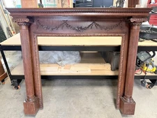 Mahogany Fireplace Half Mantle Columns Horner?