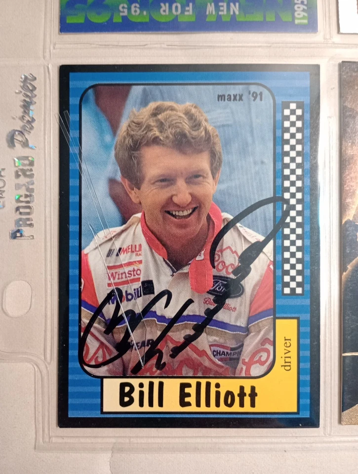 Nascar Racing Cards All Signed Several Petty Marlin Waltrip Elliott Burton  #2 - Image 2 of 4