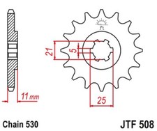 FRONT SPROCKET JT 722 16 CAGIVA 350 RED WING '83-84' KAWASAKI KH40