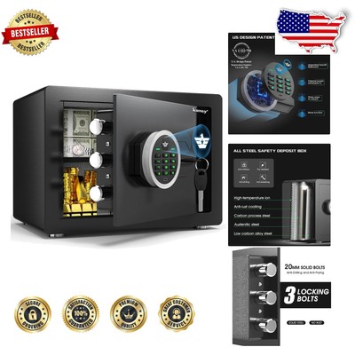 Premium Low Carbon Steel Home Safe 0.8 CU FT with Digital Keypad & LED Lighting