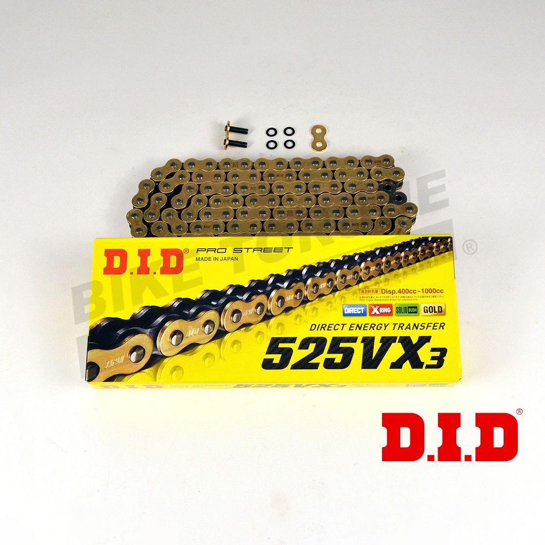 DID 525 Pitch 108 Link VX3 Gold Chain with Joining Link | eBay DID 525 Pitch 108 Link VX3 Gold Chain with Joining Link | eBay