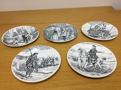 4 French Antique LB&C Creil et Montereau Signed CH Hamlet Draner 8  Plates PARIS