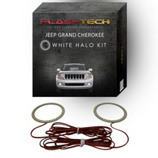 White Angel Eye Led Fog Light Halo Kit For 05-10 Jeep Grand Cherokee Fog Lights