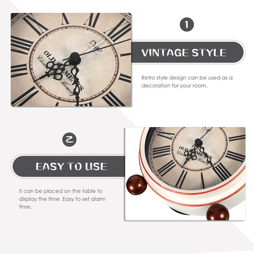 Sveglia Non Ticchetta Retrò Sveglia Scrivania Orologio Analogico Vintage Sveglia - Foto 2 di 12