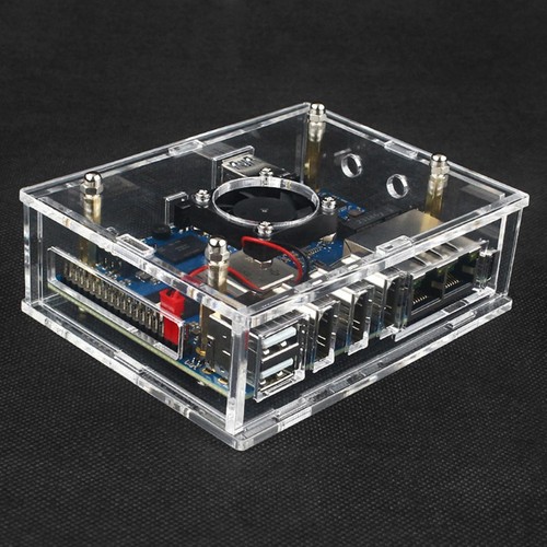Acrylic Clear Case Motherboard Shell With Fan Heat Sink For Orange Pi 5 Plus - Picture 12 of 14