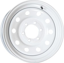 16x6 Trailer Wheel 6 lug on 5.5 Bolt Pattern White Mod Steel Trailer Rim