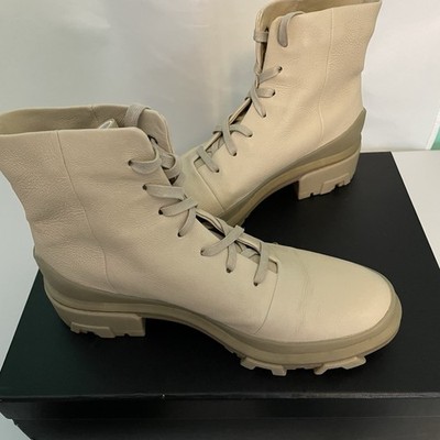 Rag & Bone Shiloh Hiker Beige Oyster Grey Soft Leather Boots SZ 39.5 MSRP $525