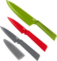 Colori+ Culinary Messer Set 3-Teilig, 1X Kochmesser, 1X RüStmesser Gerade