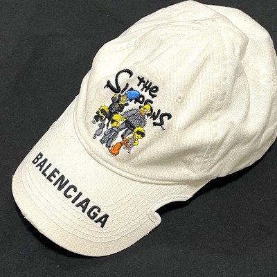 Rare Balenciaga x The Simpsons collaboration cap in white with