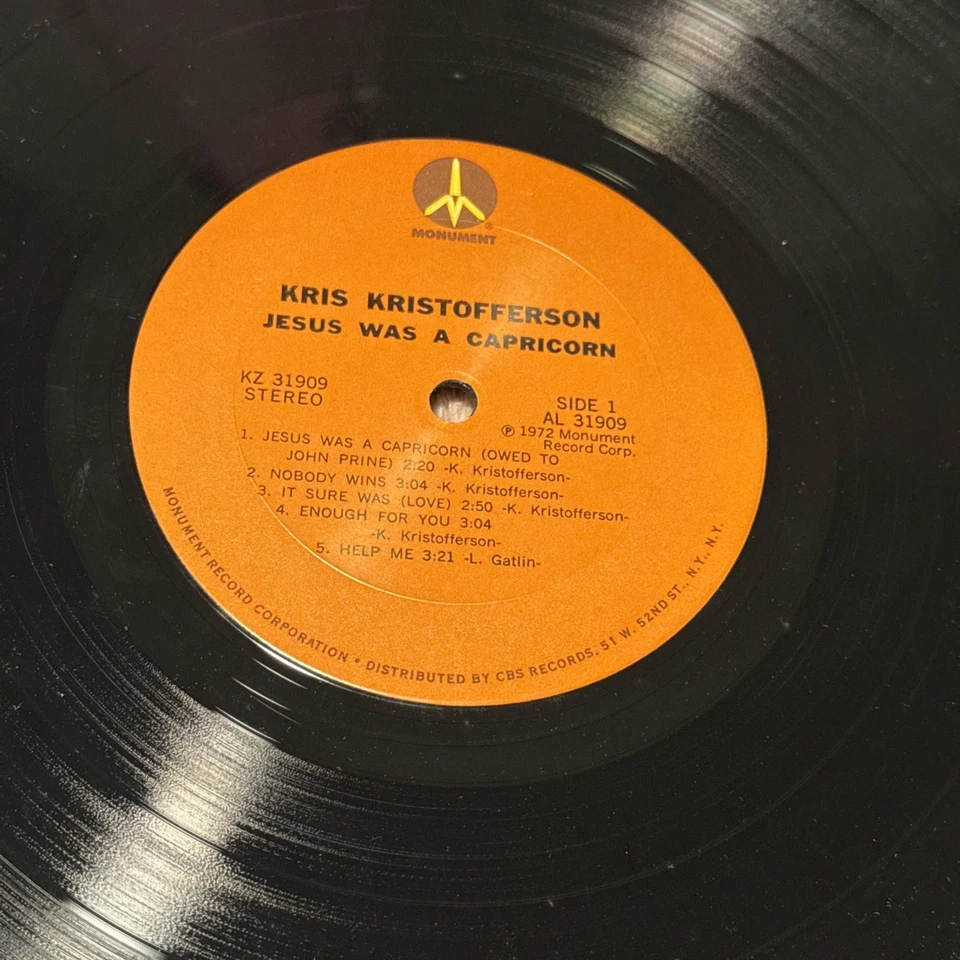 Kris Kristofferson – Jesus Was a Capricorn – Monument KZ 31909 – LP Foto 3 de 4