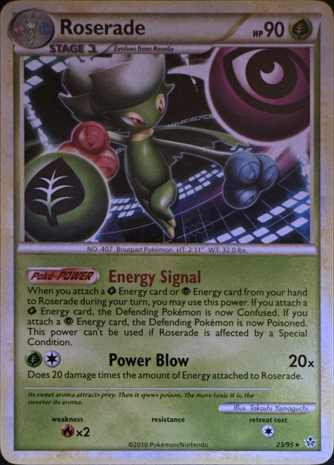 Roserade 23/95 Rare HGSS Unleashed Pokemon Lightly Played
