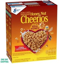 Honey Nut Cheerios Cereal 24 oz 2 Pack Gluten Free Whole Grain Oats