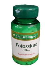 Nature's Bounty Potassium 99Mg Support Fluid Balance 100 Caps Exp 8/26