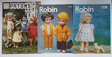 Bundle of 3 Dolls Clothes - Vintage Knitting Patterns