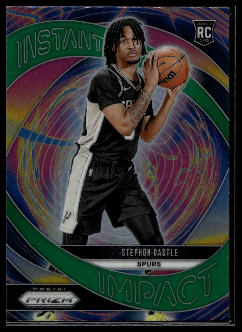 2024-25 Panini Prizm #4 Stephon Castle Instant Impact Prizm Green RC