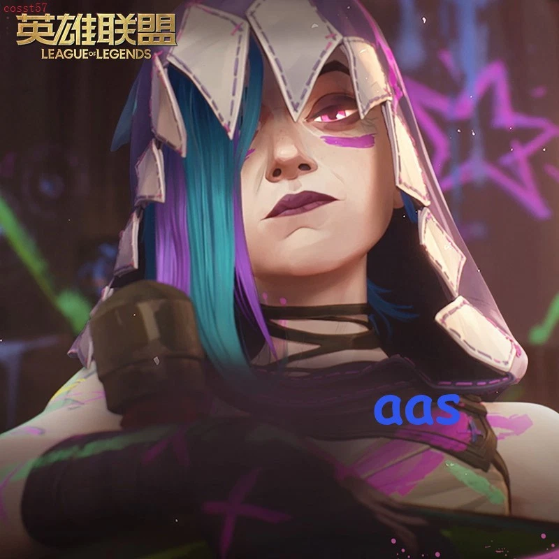 League of Legends Arcano Temporada 2 Oficial Jinx Disfraz Juegos con disfraces Capucha Chal Sombrero Foto 4 de 4