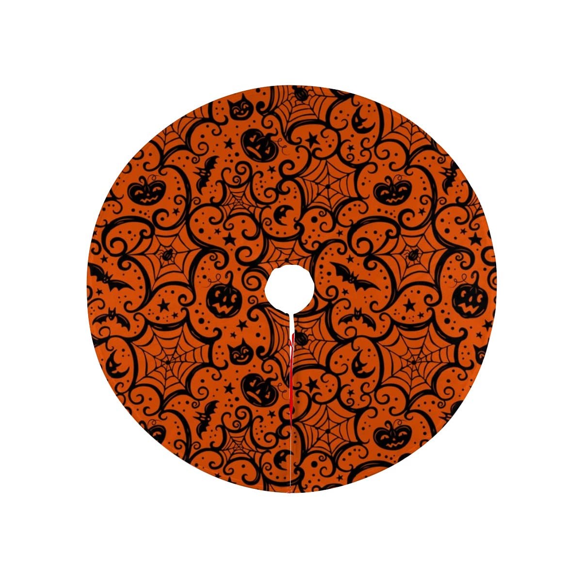 Halloween Spider Web Tree Skirt Farmhouse Pumpkin Christmas Mat