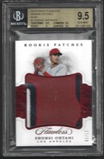 2018 Panini Flawless Shohei Ohtani #1 Ruby Rookie Patch (Jersey Match) 17/20 BGS