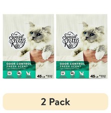  2 pack Clumping Clay Cat Litter, Fresh Scent, 45 lbs Box