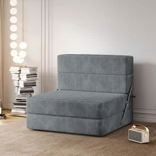 Convertible Folding Sofa Bed Corduroy Fabric Fold Out Chair Bed for Living Room