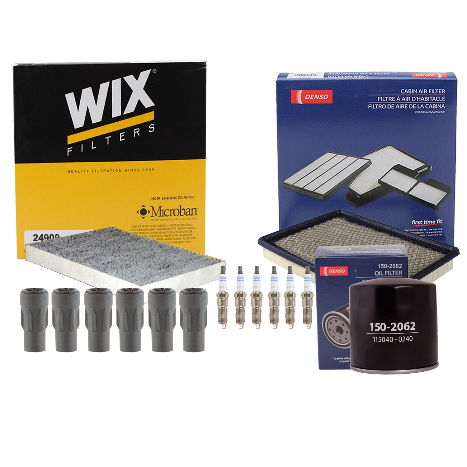 Denso Tune Up Kit Bosch 6 Spark Plugs  Boots Kit for Charger Magnum 300 2.7L V6