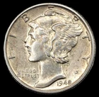 1942-D 10C Mercury Dime- CHOICE UNC / FREE SHIPPING- SMH-498