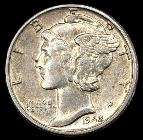 1942-D 10C Mercury Dime- CHOICE UNC / FREE SHIPPING- SMH-498