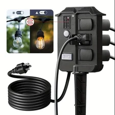 DEWENWILS Power Stake Timer With Photocell Sensor 6FT