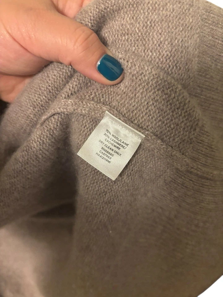 Cárdigan largo halógeno para mujer frente abierto 100 % lana cachemir suéter malva talla XL Foto 4 de 4