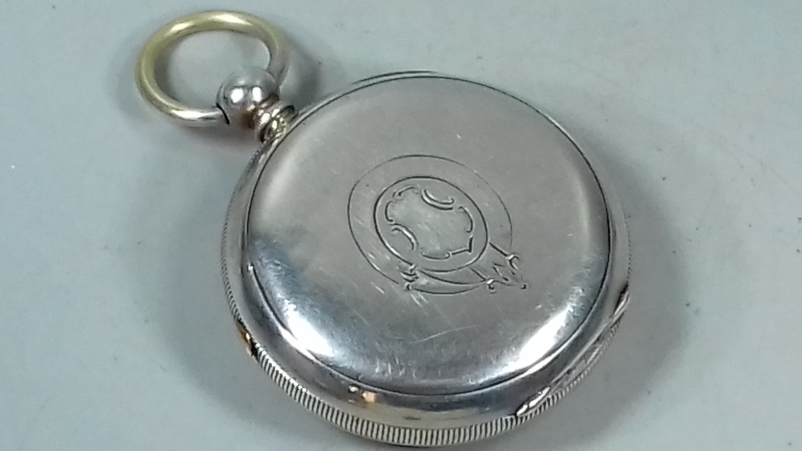 SOLID SILVER PATENT CHRONOGRAPH POCKET WATCH MENS… - image 3