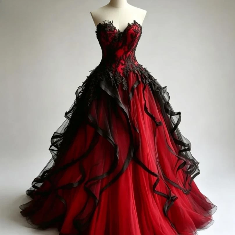 Red and Black Wedding Dress Indiana Wedding Dresses for sale - eBay Red and Black Wedding Dress Indiana Wedding Dresses for sale - eBay