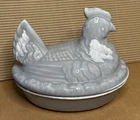 Hull Pottery Flint Ridge Gray Drip Hen Chicken On Nest Casserole 1980's USA