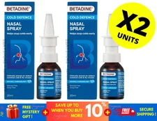 BETADINE Adult Cold Defence Nasal Spray 20ml Helps Stop Colds Early ( X 2 )