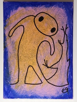 e9Art ACEO person outsider art brut naive