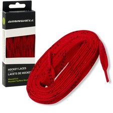 Waxed Hockey Skate Laces for Ice Roller Blades, 120" Red/Black