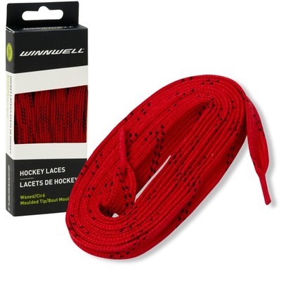 Waxed Hockey Skate Laces for Ice & Roller Blades, 120'' Red/Black