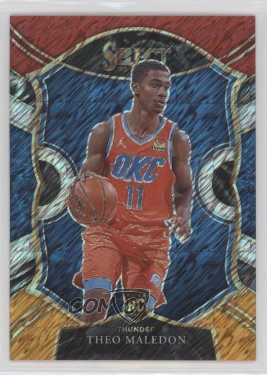 2020 Panini Select Concourse Red White Orange Shimmer Prizm Theo Maledon #94 2vh
