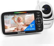 5 Inch Baby Monitor with Camera and Audio, No WiFi, 48H Battery
