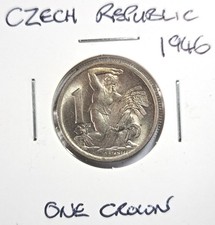@@@ A SUPERB 1946 CZECH REPUBLIC ONE CROWN @@@
