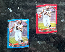 2025 Prizm Carl Pickens 2 CARD LOT Blue Wave179/230 Red Wave 55/149 Bengals #152