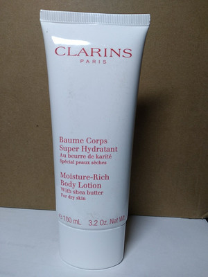 Clarins Moisture Rich Body Lotion With Shea Butter For Dry Skin 3.2 oz Sealed