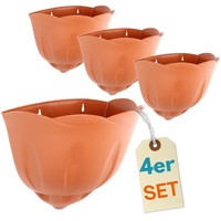 4Er Set Blumen Topf Wand Vasen FüR Pflanzen Halterung AußEnbereich Terrakotta